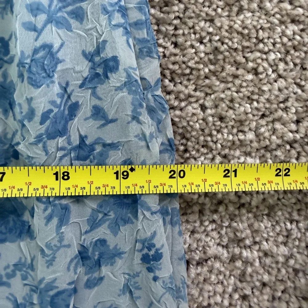Vintage Samantha Taylor Skirt Womens 14 Blue Floral Chiffon Maxi Lined Zip